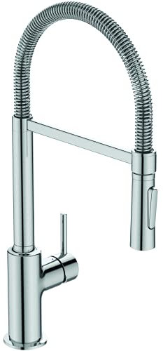 Ideal Standard Kolva Chef BC473AA Küchenarmatur mit herausziehbarer Brause 2 Strahlarten Auslauf schwenkbar Wassersparend BC473AA Chrom