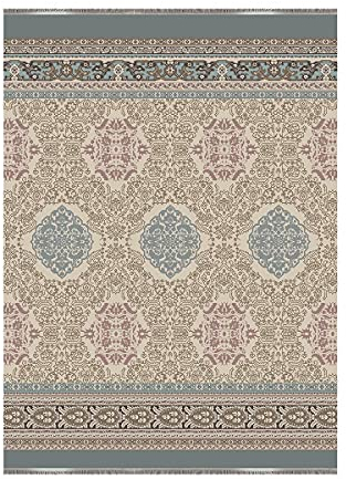 Bassetti Jacquard Plaid Piazza San Marco Beige 41, 100% Baumwolle, Größe: 140cm x 190cm, 9314559