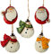 Crafjie 5 Stück rustikale Metall doppelseitige Weihnachtsbaumschmuck Zinn Weihnachtsmann Schneemann Dekorationen Hängende Anhänger Ornamente Weihnachten Hängende Ornament Xmas Holiday Decor
