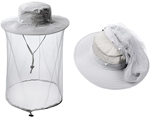 ZffXH Chapeau de pêche en Filet avec tête de Moustique pour Homme et Femme