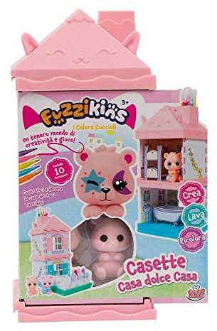 Grandi Giochi - Fuzzikins I Colora Welpen Casette, Casa Dolce Casa, Welpen zum Ausmalen, Waschen und Färben - FUZ00001