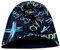 Wollhuhn Öko Warme Kuschelige Winter Jungen/Mädchen Winter Long Beanie Mit Fleecefutter Versch. Motive (aus Öko-Stoffen, Bio) 20220666 (Cool Music Schwarz/Blau/Grün, L)