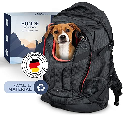 FUNPAK Hunderucksack – nachhaltiger Rucksack für Hunde bis 6,5 kg – Hundefach mit Netz-Kopföffnung – Wanderrucksack für kleine Hunde & Welpen – Atmungsaktive Haustier Tragetasche zum Wandern & Co.
