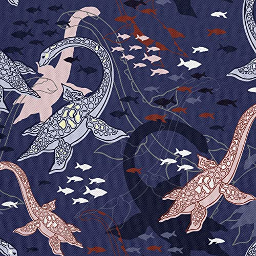 HEKO PANELS Stoff Oxford Wasserdichte Meterware Canvas-Stoff Polyester Stoff Zum Nähen Nähstoffe Möbelstoffe Dekostoffe Wasserabweisend Blickdicht Nessie Loch Ness Monster 1 Meter 155x100 cm, DX1101