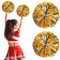 2 Stück Cheerleading Pompoms, Metallisch Cheerleading Pompons zum Kinder, Cheerleader Pompons Handblumen Sport Squad Cheer Accessories Spirit Cheering Pom für Spiele Sport Wettbewerb (Gold & Silber)