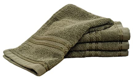 Bentley Priory Linens Supreme Face Flannels for Bathroom 500GSM Super Soft Combed Cotton Pack of 4 Absorbent and Quick Dry Face Cloth Flannel Towels Set 30 x 30cm (SAGE GREEN)