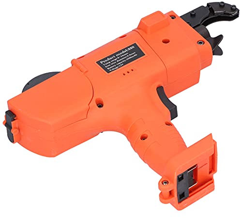 Elektrische Bindegerät, tragbar, Verstärkungsstangen, vollautomatisches Umreifungswerkzeug, AC 100-240 V (EU-Stecker, doppelte Batterien (im Lieferumfang enthalten))