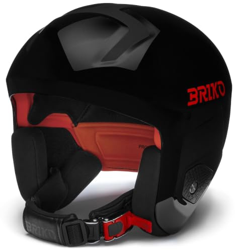 Briko, Helmet Unisex-Erwachsene, Shiny Black-Orange, XL
