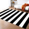 TEMLAN Einfache Schwarz-weiße Streifen Teppiche Gegend, Zebrastreifen Dekorativer Teppich für Wohnzimmer, Schlafzimmer, Esszimmer Badezimmer Küche Flur Läufer 60 x 120cm