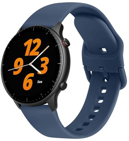 AK Straps Compatible with Amazfit GTR 2, 3, 4 & 3 Pro - 22mm Silikon Quick Release Replacement for Amazfit GTR 47mm/Stratos 3 & Pace (Blue)