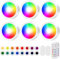 Forepin Luce Armadio LED Colorata Senza Fili, Faretti con Telecomando Lampada Sottopensile Cucina LED, Luce Notturna LED a Batteria per Vetrina Scaffale BarraLibreria Scale Libreria (6 Pezzi)