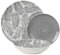 DRW Vajilla de 18 Piezas de Porcelana con Hojas en Gris 27x27x4 cm