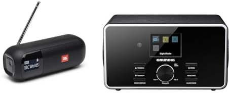 JBL Tuner 2 Radiorekorder in Schwarz – Tragbarer Bluetooth Lautsprecher mit MP3 & GRUNDIG DTR 4500 Digital Radio