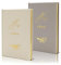 His and Her Vow Books (Set of 2) - Grey & Ivory Hard Cover Gold Embossed Notebook Journal Diary for Nuptial Wedding Cerenomy Vow Renewal / Engagement Gift for Newly Engaged Couples at Bridal Shower