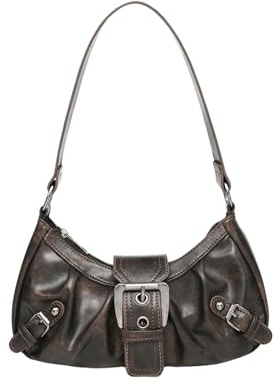 Verdusa Shoulder Bag for Women Y2k Mini Purse Cute Goth Punk Vintage Purse Brown One Size
