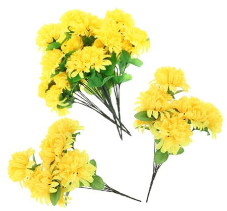 PHENOFICE 6 Künstliche Blumensträuße Grabdekoration Für Die Friedhofsgestaltung Friedhofs Chrysanthemen Requisite Friedhofsblumen Blumendekoration Für Das Grab Friedhofs Chrysanthemen