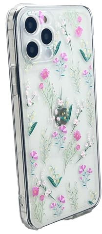 OLIVIA'S PHONES Cases For iPhone 12 (6.1) Clear Pink White Yellow Green Flower Design Image Tough Protective Smartphone Case Cover