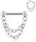 Longbeauty 16G Septum Piercing Kette Nasenpiercing Threadless Push-in Septum Barbell Nasenringe Daith Tragus Knorpel Helix Ohrpiercing Schmuck, Stil B, Silber