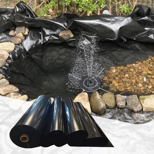 BESTXH Teichfolie Outdoor, Uv-BestäNdig Teichmembran, Hdpe Fischteichfolie, Teichfolie GroßE Fischteichfolie, Flexible Teichfolie, Hdpe Schwarz Teichplane, FüR Gartenpool,Schwarz,7x9m/23x29.5ft