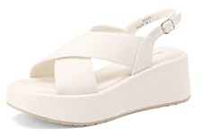 QUEEN HELENA Sandali con Zeppa a Fascia Incrociata con Sottopiede Ortopedico Donna BZ403