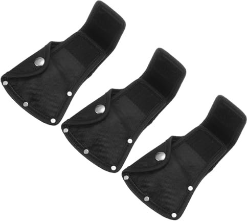 M METERXITY 3er-Pack Beilhülle, Verdickte Axt-Hülle für 1,25LB Axt, Doppel-Snap-Axtkopf-Abdeckung Tragbar für Outdoor-Wandern/Arbeiten im Freien Beil-Klingen-Schutz Beil-Abdeckung [Schwarz]