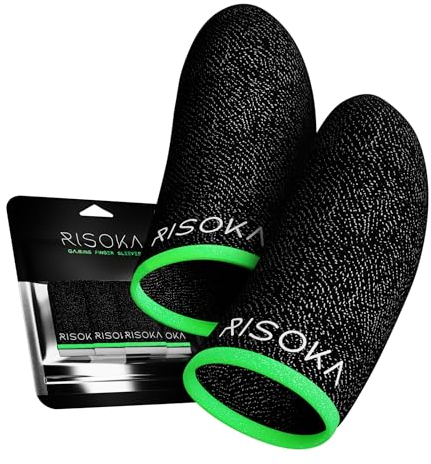 RISOKA Gaming Finger Sleeve 10 pièces - Compatibles avec Tous Les Jeux Mobiles - Gaming Finger Sleeves - Gant de Doigt Gaming - Protège Doigt - Accessoires Gaming Accessoire Téléphone Gamer