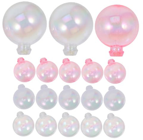 MUSISALY 30 Stück Transparenter Kugelkuchen Rosa Pappbecher Kugelaufsatz Fake Bubbles Backaufsatz Oder