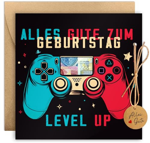 Luckeey Geldgeschenke Geburtstag Geldkarte, Gamepad Geburtstagskarte Geldgeschenke Verpackung mit Umschlägen, Zocker Geschenke Junge Teenager, Geschenkverpackung Geldgeschenk Geburtstag Gaming Deko