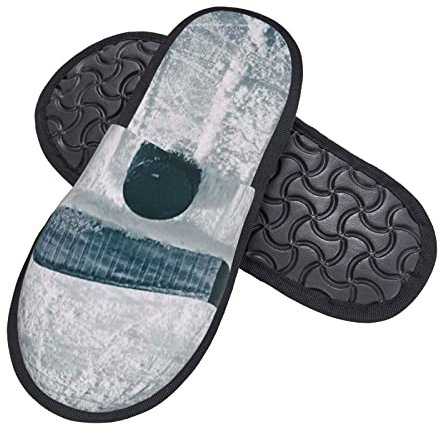 Unisex Zapatillas Casa Disco Y Palo De Hockey Felpa Casa Zapatillas Suaves Zapatillas De Spa Cómodas Winter Home Slippers Para Dormitorio Sala Hogar L
