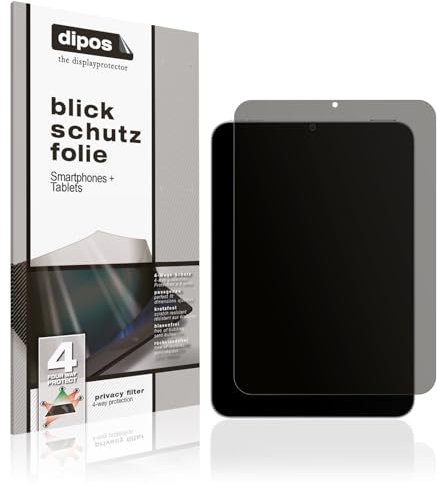 dipos I Protección de la vista compatible con Apple iPad Mini 7. Generation (2024) Protector de Pantalla Privacy