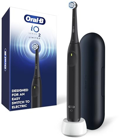 Oral-B Rechargeable Electric Toothbrush, iO Limited Simple Clean, 3 Cleaning Modes, Automatic Pressure Sensor to Protect Gums, Travel Case, Night Black