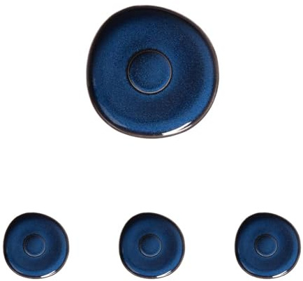 Like. by Villeroy & Boch – Lave bleu Kaffeeuntertasse aus Steingut, spülmaschinengeeignet (Packung mit 4)