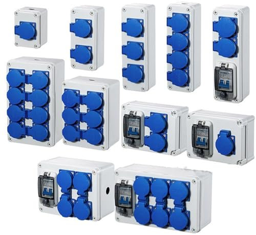 1pcs ménage extérieur étanche à l'eau 10A boîte de prise multifonctionnelle montage mural prises de charge de voiture électrique boîte avec disjoncteur1(4K,2 EU Socket)