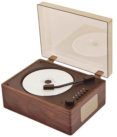CD Players for Home, CD Player with Bluetooth, Rechargeble CD Player Portable, Retro CD Players with Speakers and Remote Control, Retro Bluetooth Speaker Support USB & AUX Playback (Walnut)