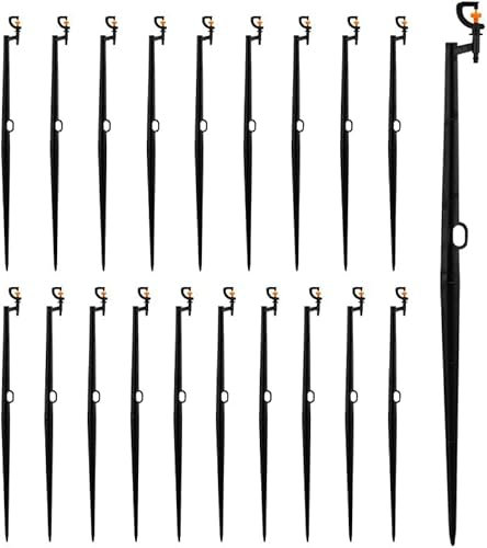Hydrogarden 20 aspersores de jardín de plástico Tipo G, rociador Giratorio de 360 Grados, rociador de riego, para estadios, Patios, césped de jardín (50 cm)