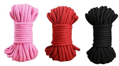 Kit erótico bdsm Bondage 10 Metros Cuerda algodón exploración apasionada (Rosado, 10m)