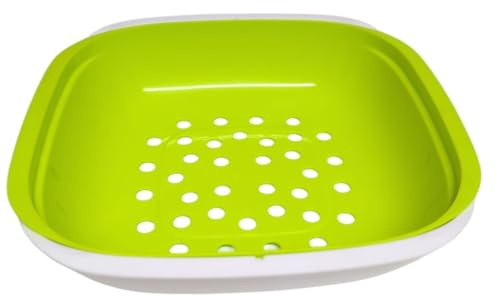 Tupperware Allegra Exclusiv Schüssel mit Deckel Servierschüssel servieren (weiß grün mit Sieb)