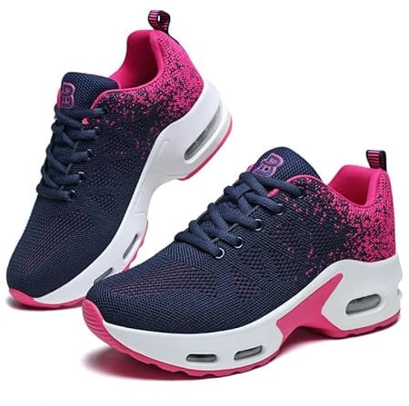 Womens Orthopedic Trainers Running Shoes Air Cushion Athletic Sports Lightweight Walking Sneakers Mesh Breathable Ladies Nursing Work Arch Support Plantar Fasciitis Jogging Shoes