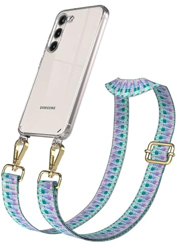 EAZY CASE Handykette - Verstellbares Taschenband kompatibel mit Galaxy S23, Schulterriemen, Handykordel mit Silikon Hülle, Umhängetasche, Einhorn Gold