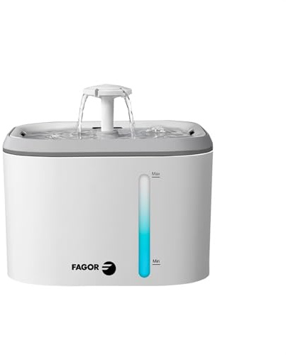 Fagor FontanaPet Automatische Tränke für Haustiere, 2,5 l, konstanter Wasserdurchsatz, Multifiltersystem, LED-Anzeige