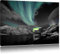 Pixxprint atemberaubende Polarlichter über schneebedeckten Bergen B&W, Größe: 80x60cm, Leinwandbild, fertig gespannt, Wandbild, Dekoration, Kunstdruck, kein Poster