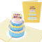 PopLife Geburtstagskarte - 3D Bunte Torte PopUp Geburtstagskerzen - Flach gefaltet für Mailing - Geschenk für Enkel, Oma, über den Berg, dreistufige Torte, Überraschungsparty, kleines Geschenk