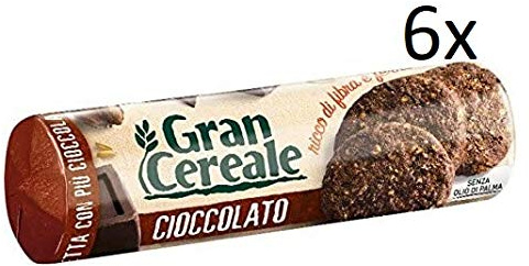 6x Mulino bianco Gran Cereale Schokolade Fasern kekse Multi Cerealien 230g
