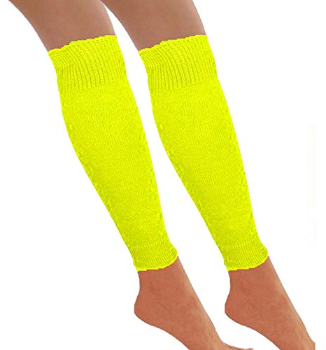 Neon Leg Warmers Dance Party 80s - Retro Fancy Dress Accessory (Yellow)