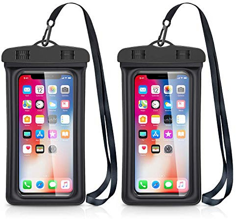 Catynore Pochette Téléphone Étanche Flottante, Certifiée IPX8, Universel Jusqu'à 7 Pouces Idéal Compatible avec iPhone 11/XS Max/SE/8/7-Lot de 2-Noir