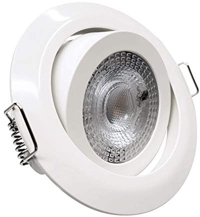 max K O M F O R T - 6x LED Einbaustrahler Ultraflach 5 Watt Weiß schwenkbar 230V Rund warmweiß Deckenstrahler Spot Deckenspot Lumira