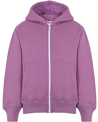A2Z 4 Kids Girls Boys Classic Plain Tie Dye Print Full Zip Up Hooded Zipper Top Jacket - Zipper Lilac 13