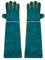 OMEM Tierhandhaber-Handschuhe, Vollleder, bissfest, Reptilien, Leguan, Schlange, Eidechse, kratzfeste Schutzhandschuhe, extra lang, 58,9 cm, grün