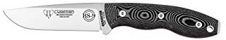 Cudeman Cuchillo BS9 Quercus 160-M Hoja de Acero MoVa 1.4116 de 11 cm empuñadura de micarta Negra de 12,5 cm para Caza, Pesca, Supervivencia y bushcraft + Portabotellas Regalo
