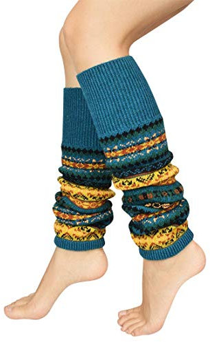 UMIPUBO Women's Leg Warmer Striped Ethnic Knitting Wool Footless Knee High Boot Cuff Cover Socks for Christmas